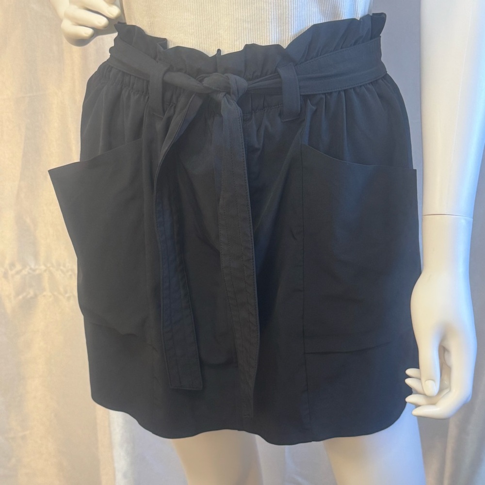 Athleta Black Skyline Skort with Elastic Belt Sash Tie Waist